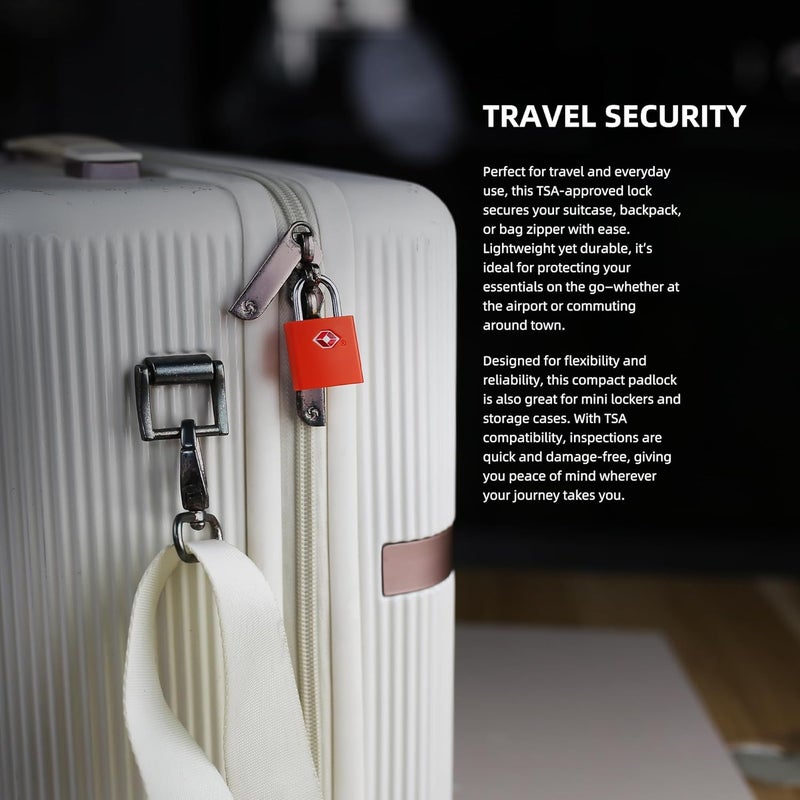 UP Security Luggage Locks TSA Approved Travel Essentials, Small Padlock with Key, TSA Locks for Luggage, Suitcase, Same Keyed Padlock for Bag, Backpack, Purse Zipper, Case, Toolbox, Outdoor Use - Image 5